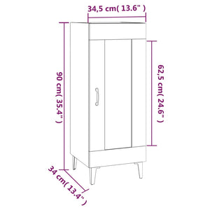 Credenza Bianco Lucido 34,5x34x90 cm in Legno Multistrato cod mxl 12954