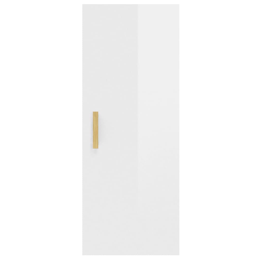 Mobile Parete Bianco Lucido 34,5x34x90 cm in Legno Multistrato 812435