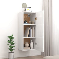 Mobile Parete Bianco Lucido 34,5x34x90 cm in Legno Multistrato cod mxl 32936