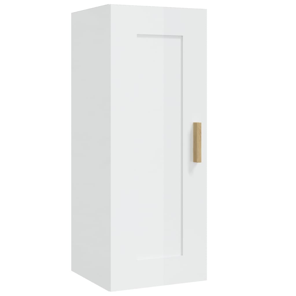 Armadietto a Muro Bianco Lucido 35x34x90cm in Legno Multistrato cod mxl 32795