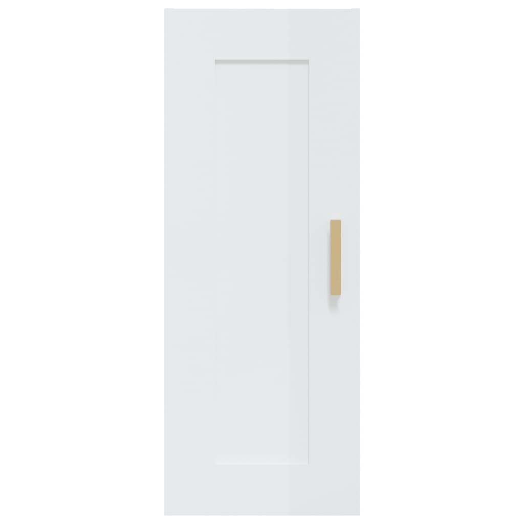 Armadietto a Muro Bianco Lucido 35x34x90cm in Legno Multistrato cod mxl 32795