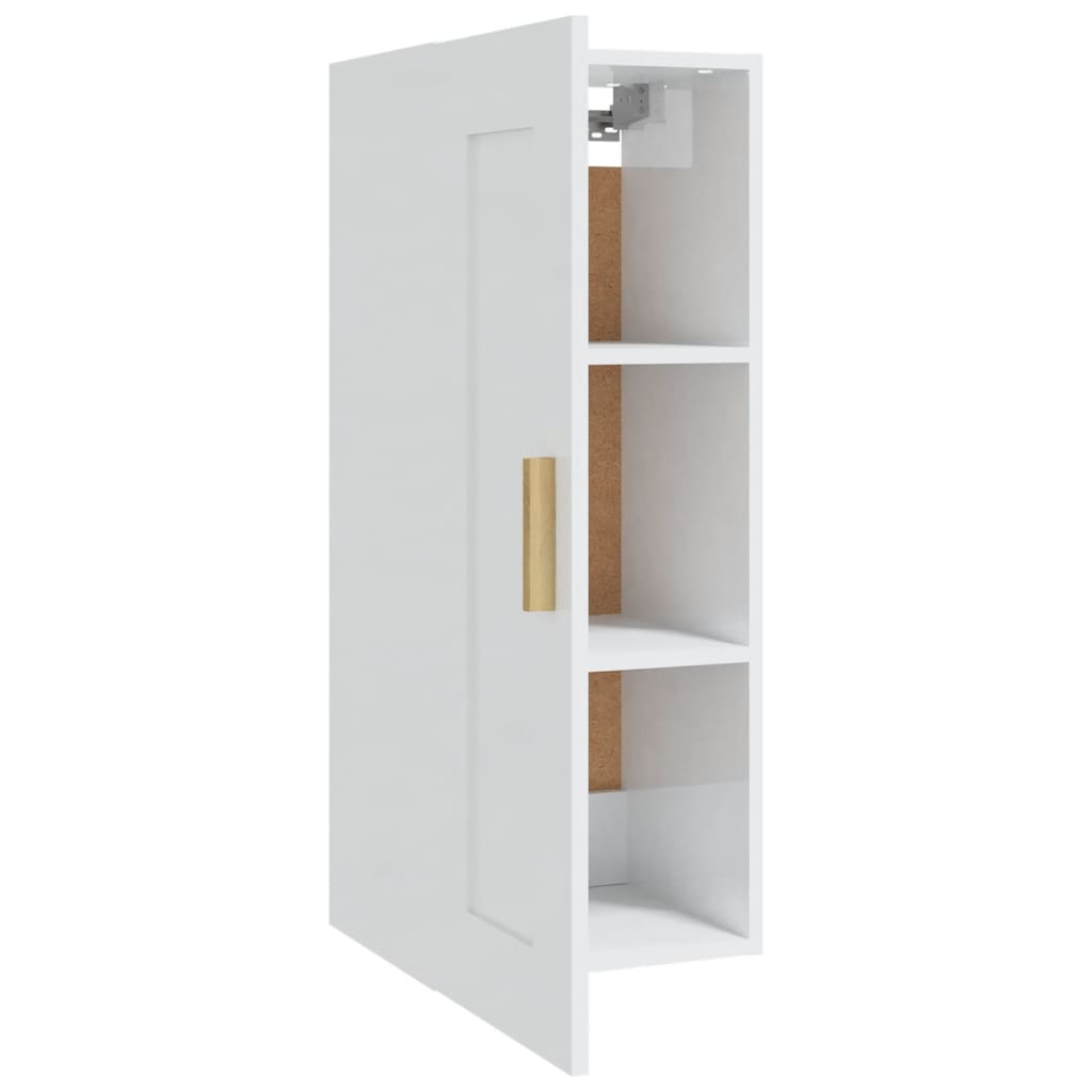 Armadietto a Muro Bianco Lucido 35x34x90cm in Legno Multistrato cod mxl 32795