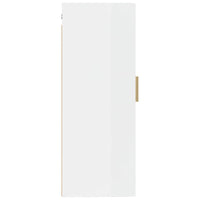 Armadietto a Muro Bianco Lucido 35x34x90cm in Legno Multistrato cod mxl 32795