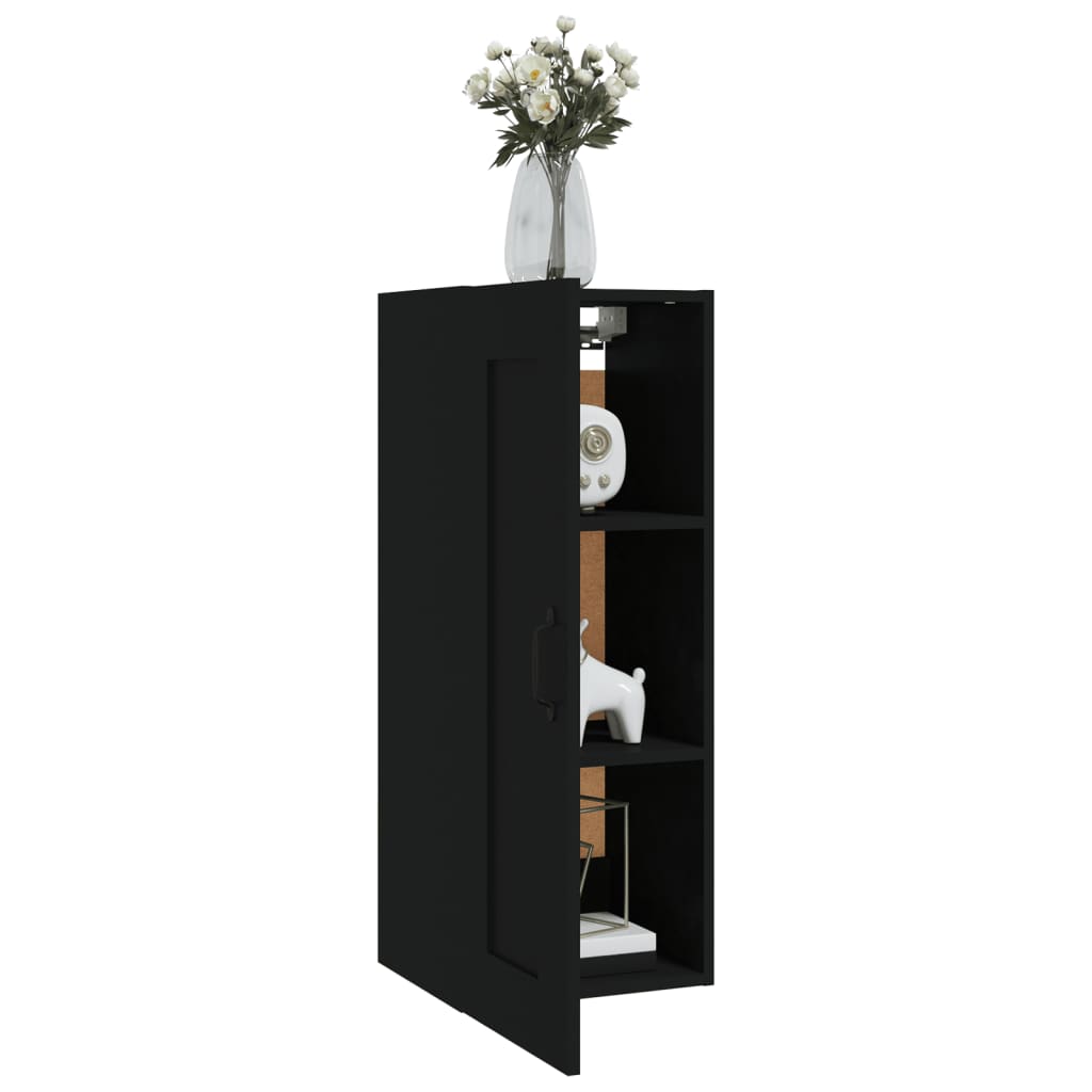 Mobile Pensile Nero 35x34x90 cm in Legno Multistrato 812475