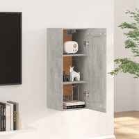 Mobile Pensile Grigio Cemento 35x34x90 cm in Legno Multistrato cod mxl 47021