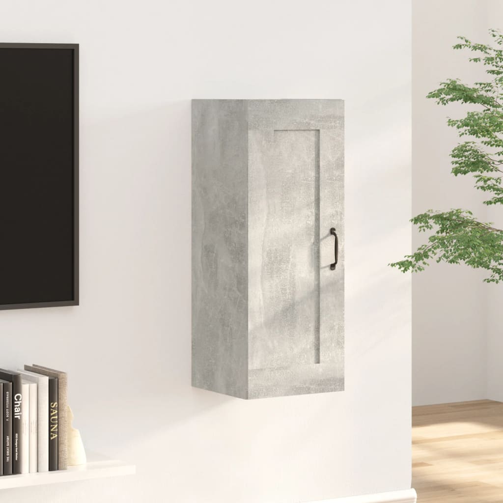 Mobile Pensile Grigio Cemento 35x34x90 cm in Legno Multistrato cod mxl 47021