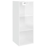 Mobile a Parete Bianco Lucido 34,5x32,5x90 cm Legno Multistrato