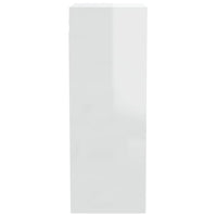 Mobile a Parete Bianco Lucido 34,5x32,5x90 cm Legno Multistrato