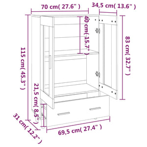 Credenza Rovere Sonoma 70x31x115 cm in Legno Multistrato 812549