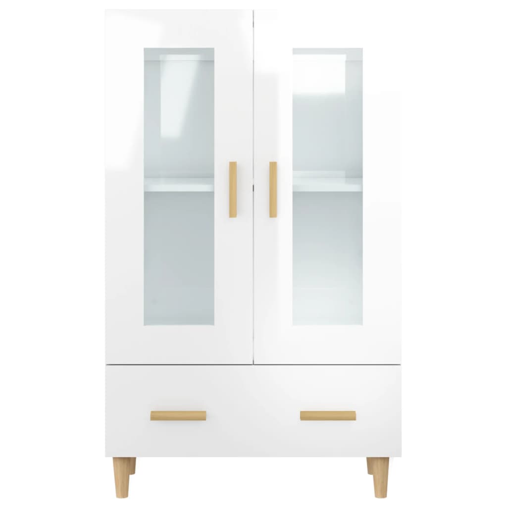 Credenza Bianco Lucido 70x31x115 cm in Legno Multistrato cod mxl 20633