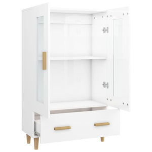 Credenza Bianco Lucido 70x31x115 cm in Legno Multistrato cod mxl 20633