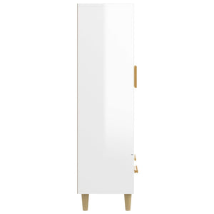 Credenza Bianco Lucido 70x31x115 cm in Legno Multistrato 812552