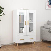 Credenza Bianco Lucido 70x31x115 cm in Legno Multistrato cod mxl 20633