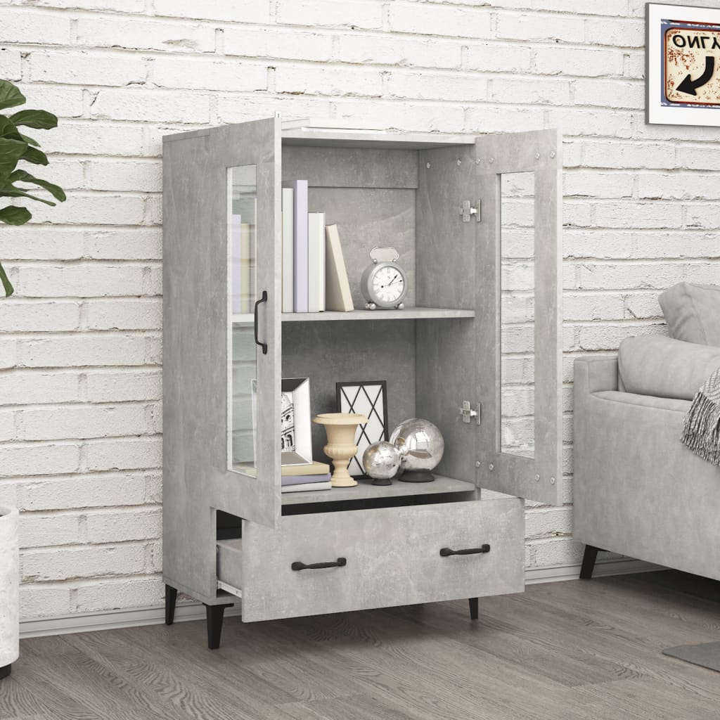 Credenza Grigio Cemento 70x31x115 cm in Legno Multistrato cod mxl 9547