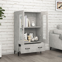 Credenza Grigio Cemento 70x31x115 cm in Legno Multistrato 812559