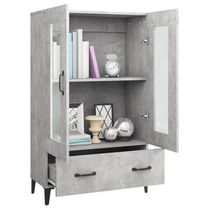 Credenza Grigio Cemento 70x31x115 cm in Legno Multistrato 812559