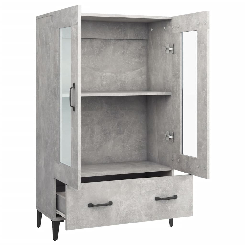 Credenza Grigio Cemento 70x31x115 cm in Legno Multistrato 812559