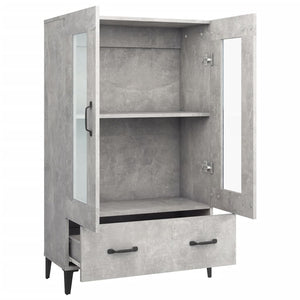 Credenza Grigio Cemento 70x31x115 cm in Legno Multistrato 812559