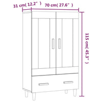 Credenza Bianca 70x31x115 cm in Legno Ingegnerizzato cod mxl 18022