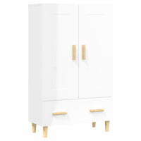 Credenza Bianco Lucido 70x31x115 cm in Legno Multistrato cod mxl 16518