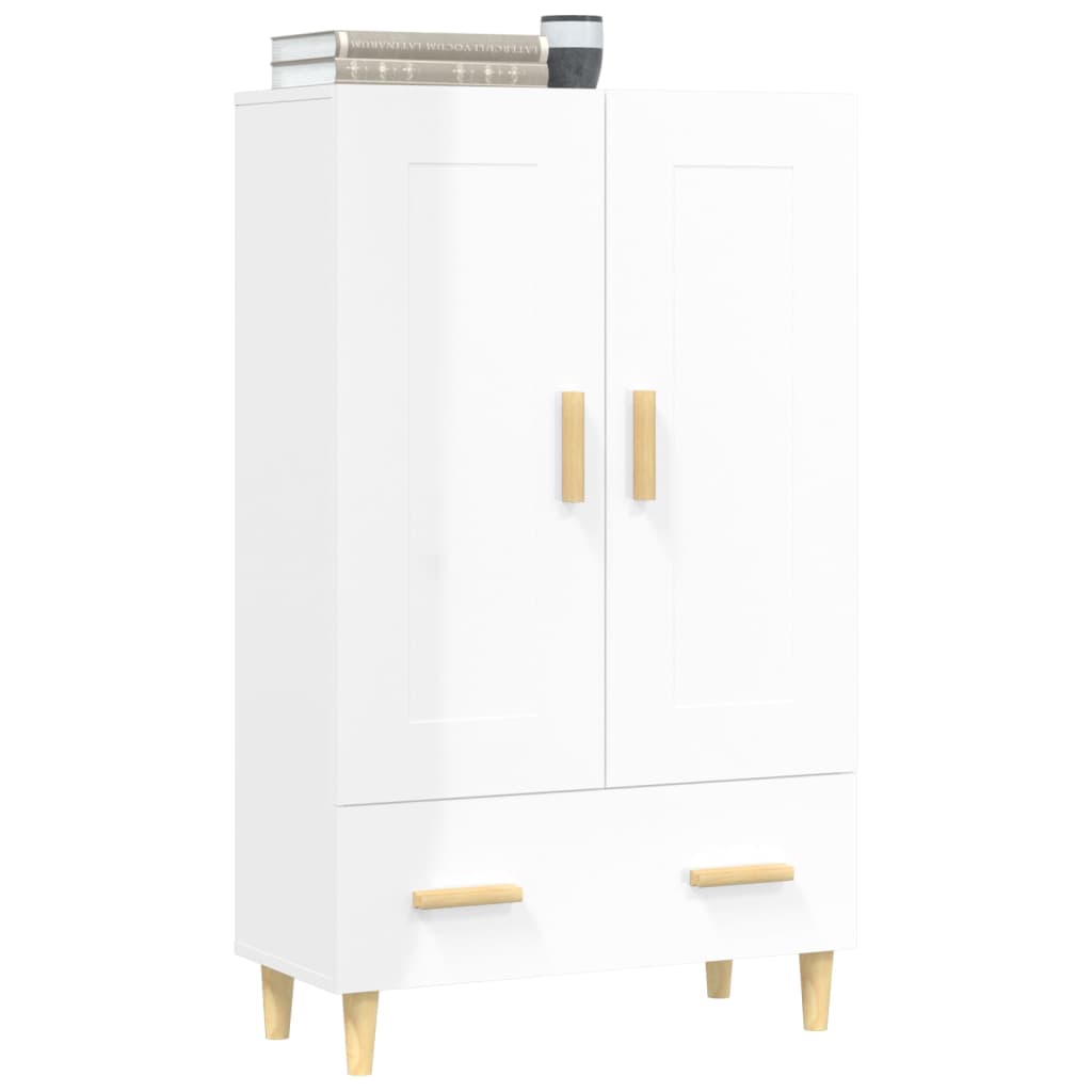 Credenza Bianco Lucido 70x31x115 cm in Legno Multistrato cod mxl 16518