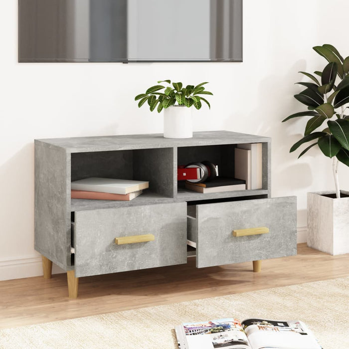 Mobile per TV Grigio Cemento 80x36x50 cm Legno Multistrato