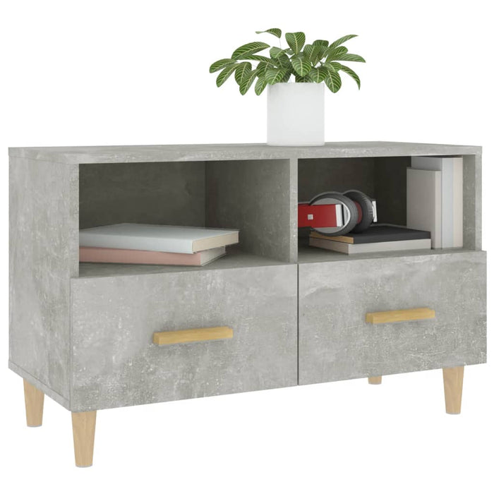 Mobile per TV Grigio Cemento 80x36x50 cm Legno Multistrato