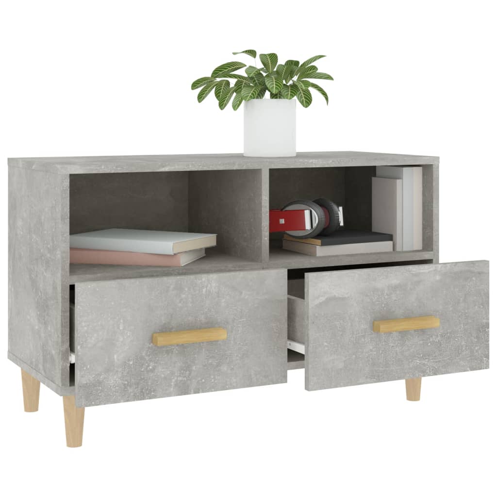 Mobile per TV Grigio Cemento 80x36x50 cm Legno Multistrato