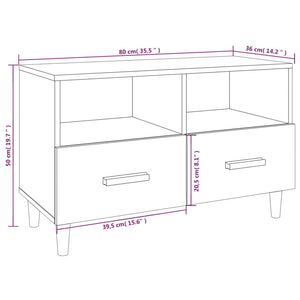 Mobile per TV Grigio Cemento 80x36x50 cm Legno Multistrato