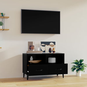 Mobile Porta TV Nero 80x36x50 cm in Legno Multistrato cod mxl 10433