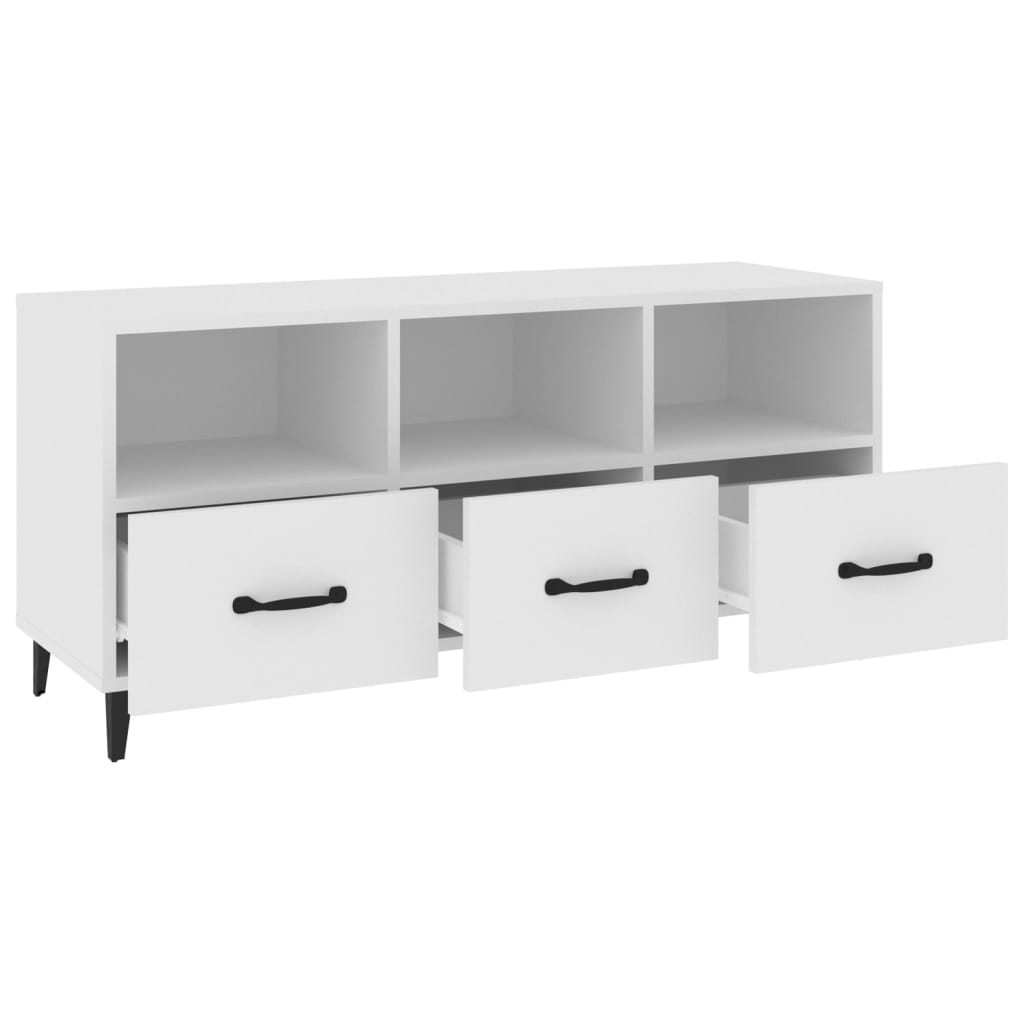 Mobile Porta TV Bianco 102x35x50 cm in Legno Multistrato 812609