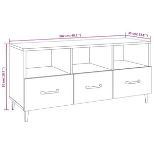 Mobile Porta TV Bianco 102x35x50 cm in Legno Multistrato 812609