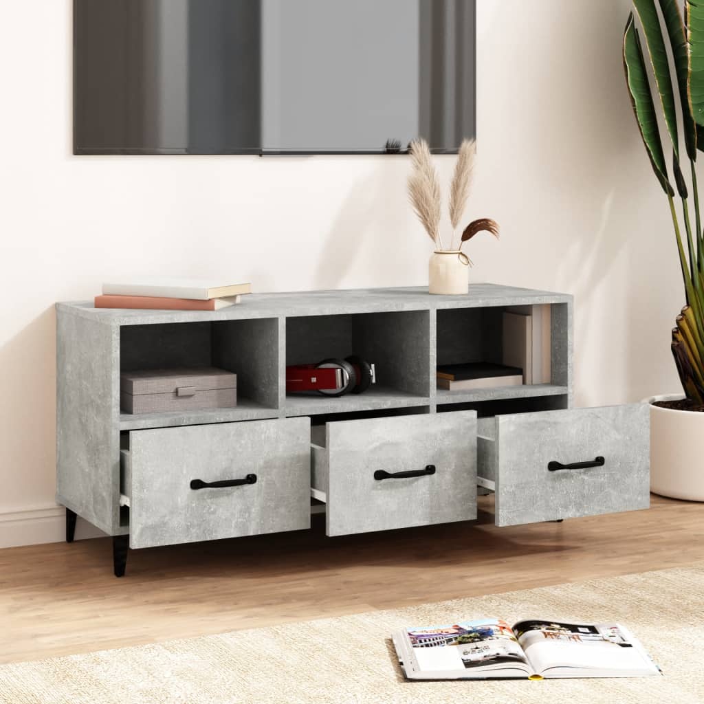 Mobile Porta TV Grigio Cemento 102x35x50 cm Legno Multistrato cod mxl 20423