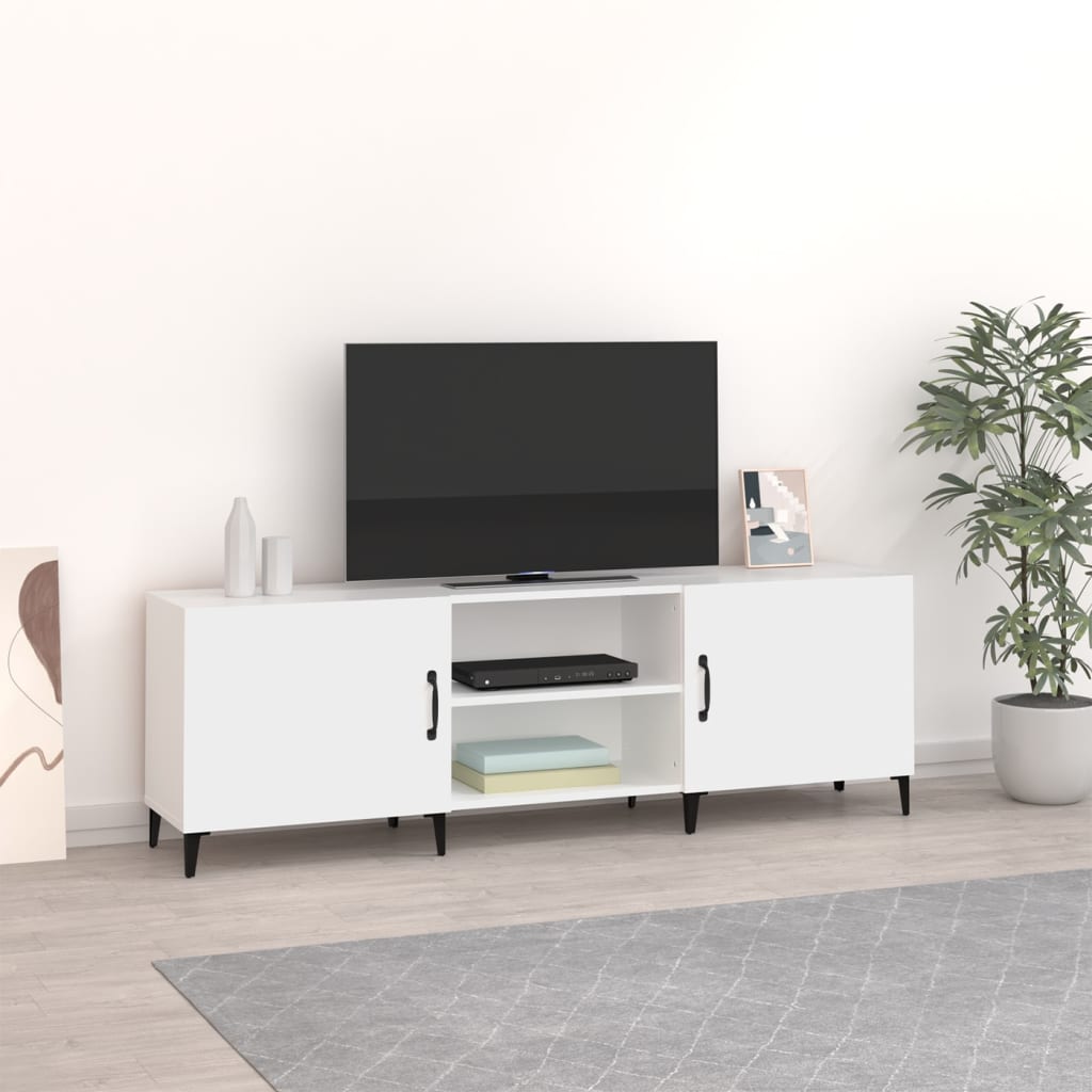 Mobile Porta TV Bianco 150x30x50 cm in Legno Multistrato cod mxl 19406