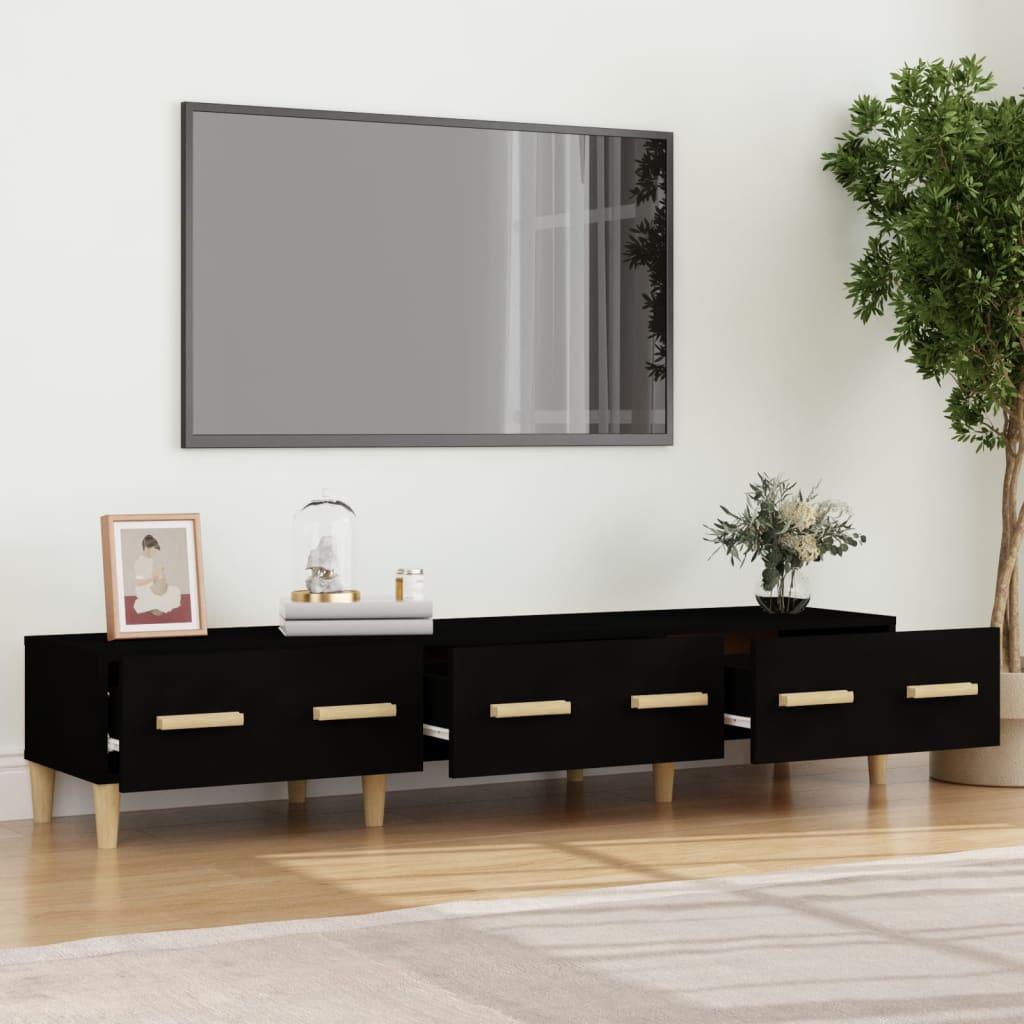 Mobile Porta TV Nero 150x34,5x30 cm in Legno Multistrato 812637