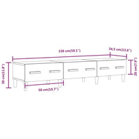 Mobile Porta TV Nero 150x34,5x30 cm in Legno Multistrato 812637