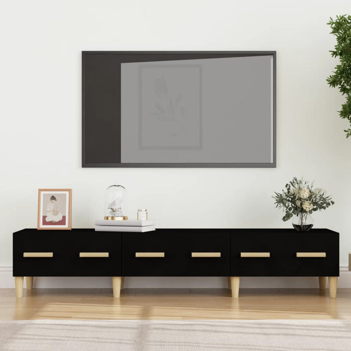 Mobile Porta TV Nero 150x34,5x30 cm in Legno Multistrato 812637