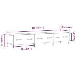 Mobile Porta TV Nero 150x34,5x30 cm in Legno Multistrato 812646