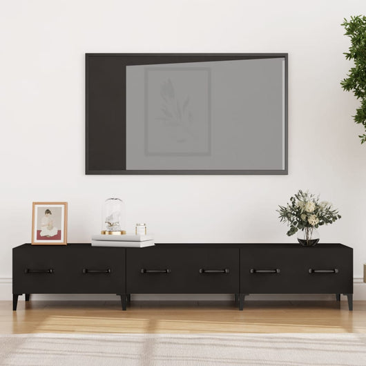 Mobile Porta TV Nero 150x34,5x30 cm in Legno Multistrato cod mxl 12682