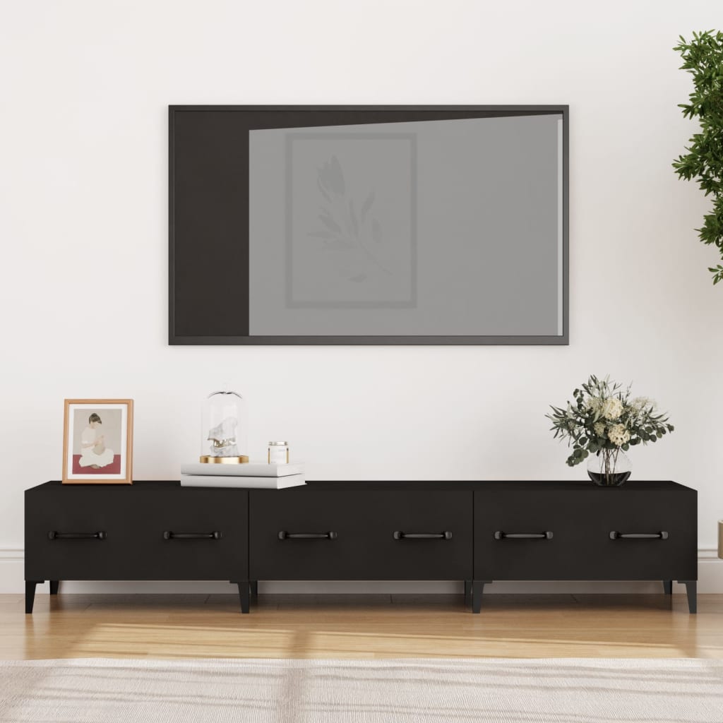 Mobile Porta TV Nero 150x34,5x30 cm in Legno Multistrato 812646