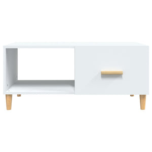 Tavolino da Salotto Bianco 89,5x50x40 cm in Legno Multistrato