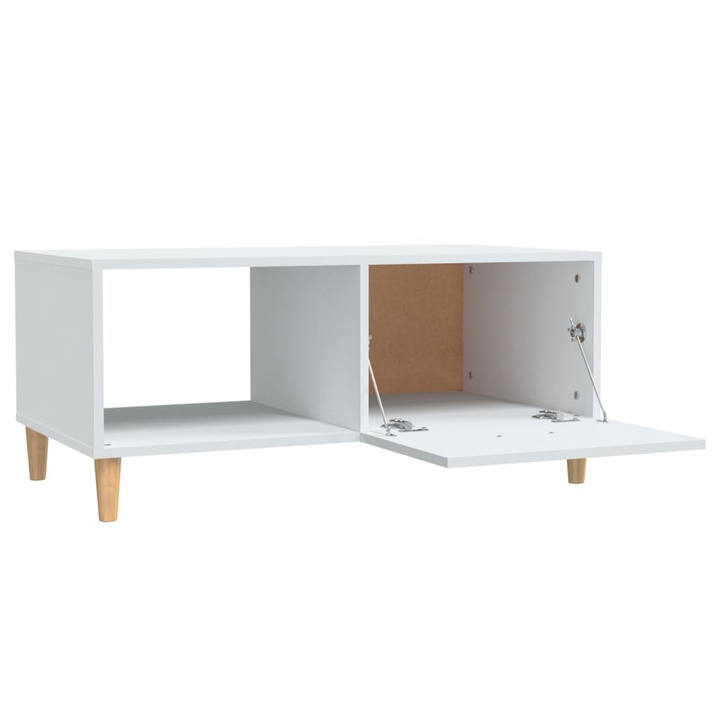 Tavolino da Salotto Bianco 89,5x50x40 cm in Legno Multistrato 812654