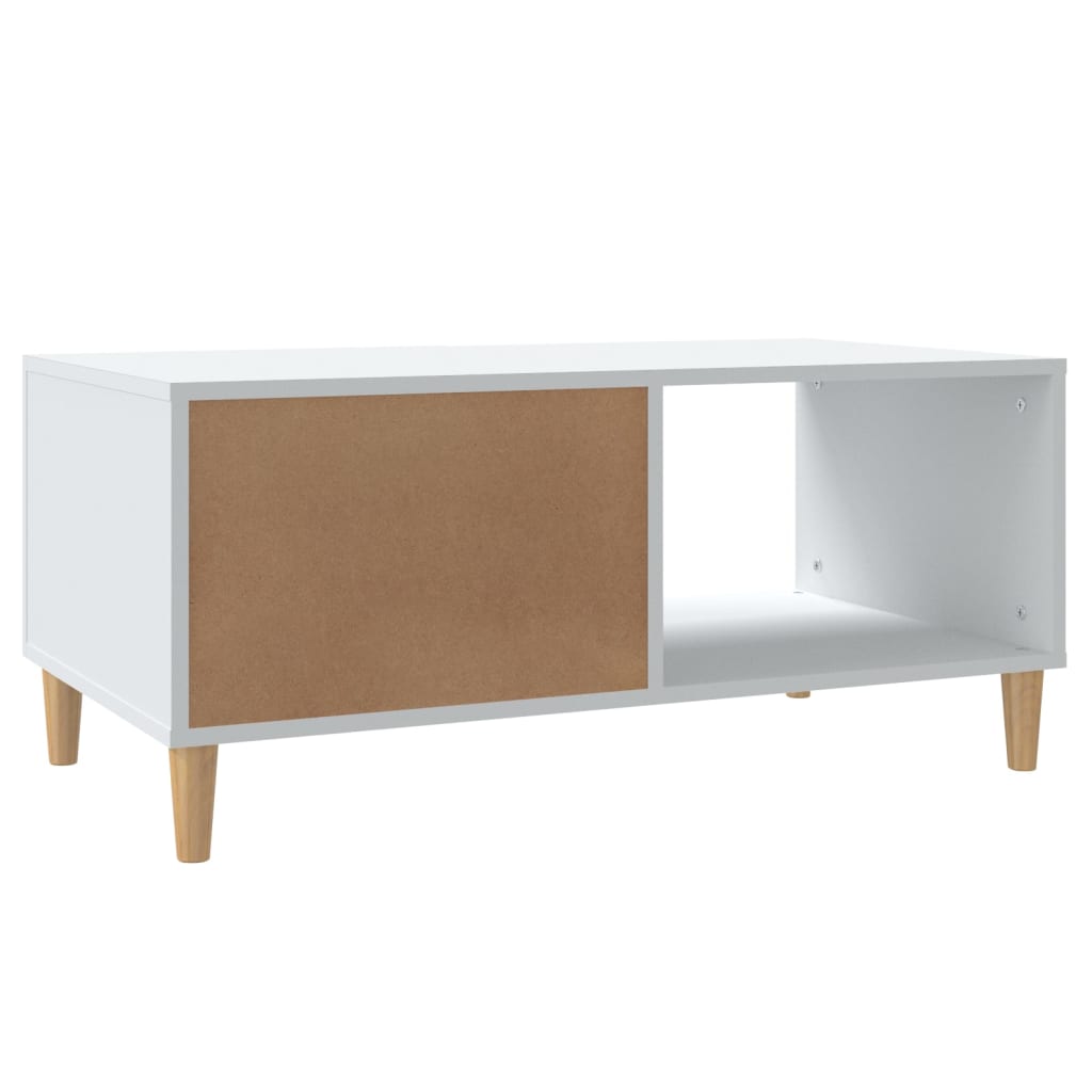 Tavolino da Salotto Bianco 89,5x50x40 cm in Legno Multistrato 812654