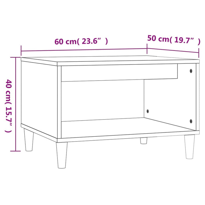 Tavolino da Salotto Bianco 60x40x50 cm in Legno Multistrato cod mxl 29771