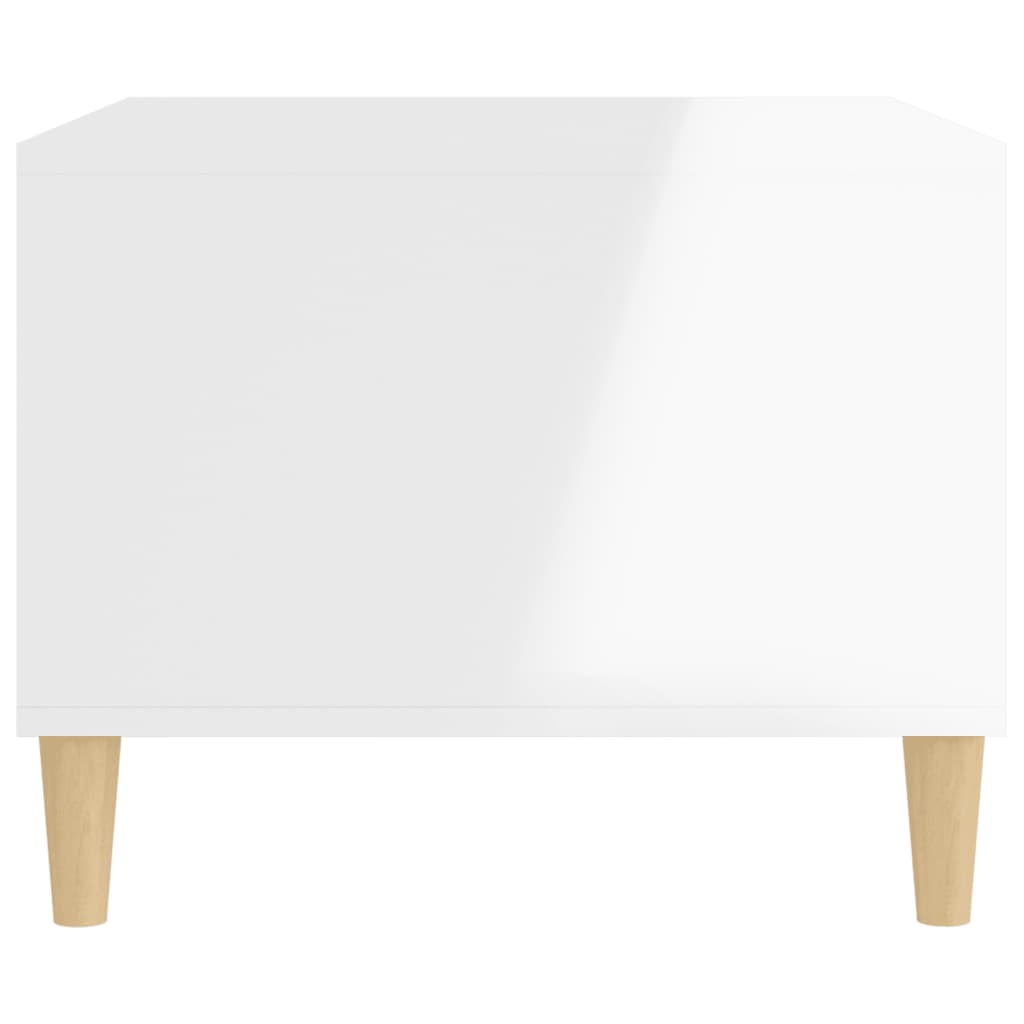 Tavolino da Salotto Bianco Lucido 60x50x40 cm Legno Multistrato 812678