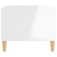 Tavolino da Salotto Bianco Lucido 60x50x40 cm Legno Multistrato 812678