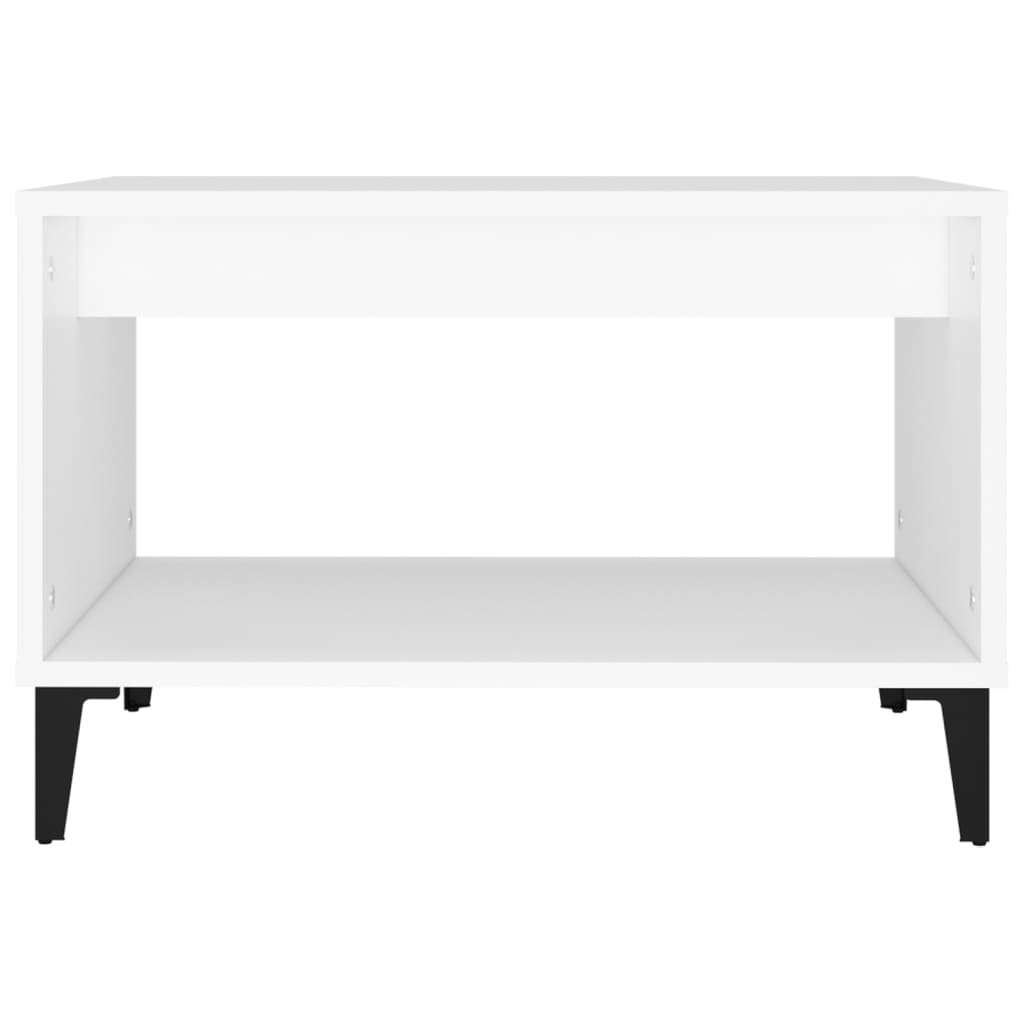 Tavolino da Salotto Bianco 60x50x40 cm in Legno Multistrato 812681