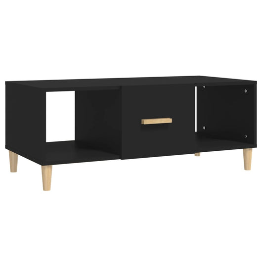 Tavolino da Salotto Nero 102x50x40 cm in Legno Multistrato