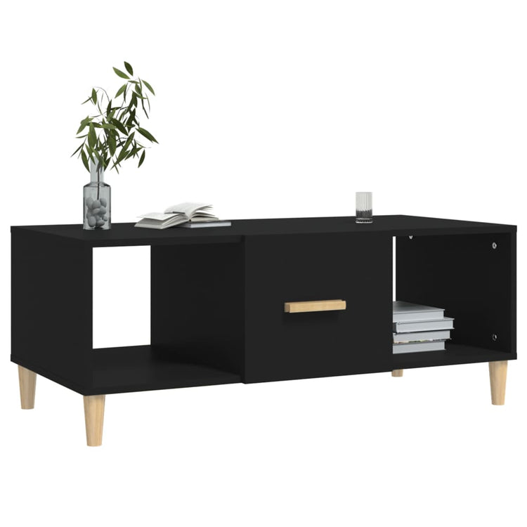 Tavolino da Salotto Nero 102x50x40 cm in Legno Multistrato