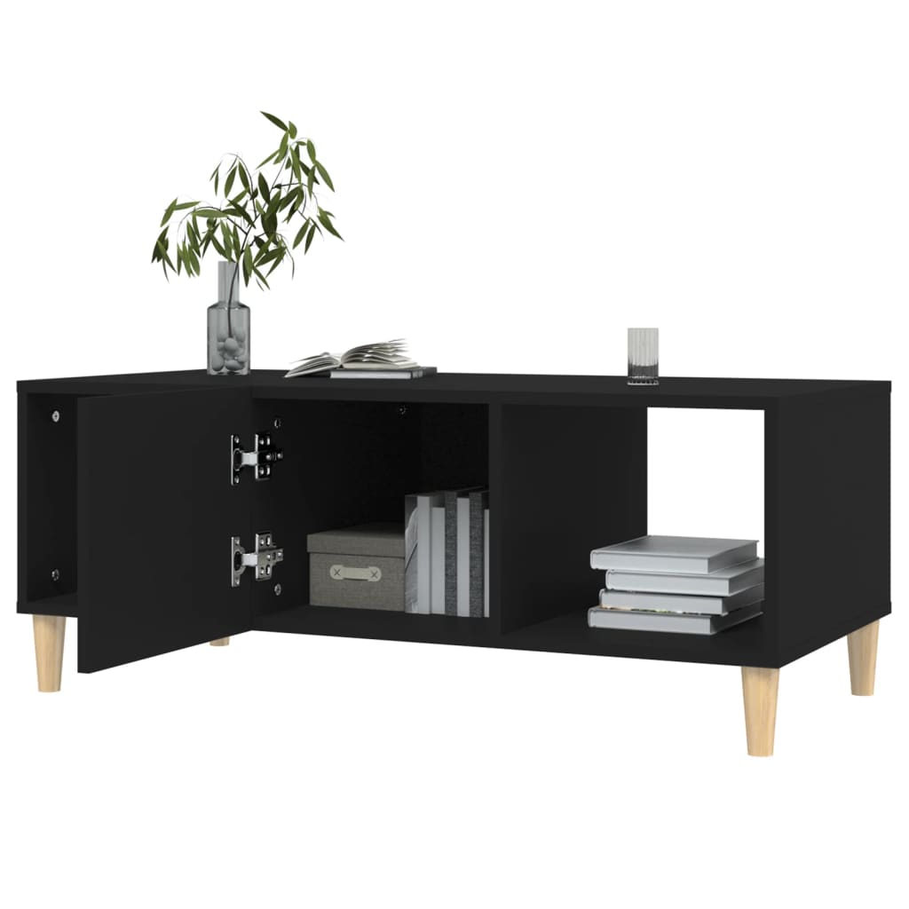 Tavolino da Salotto Nero 102x50x40 cm in Legno Multistrato 812691